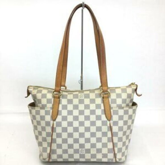 Louis Vuitton Totally Shoulder Bag Damier Azur White Leather - Picture 2 of 8